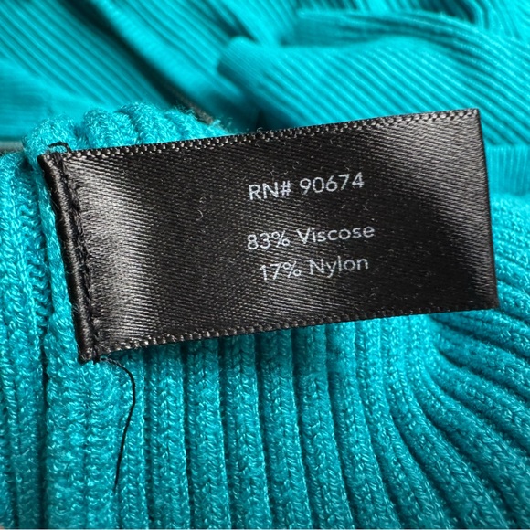 Boston Proper Teal Ribbed Knit Top - Picture 3 of 5